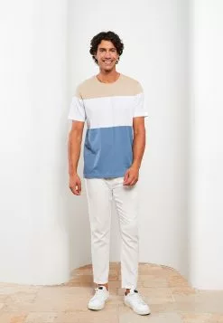 LC WAIKIKI Crew Neck Short Sleeve Color Block Combed Cotton Men's T-Shirt -LC WAIKIKI popular shop lc waikiki 8264 2364036 3