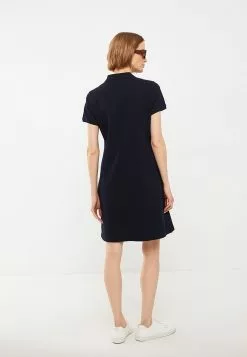 LC WAIKIKI Polo Neck Embroidered Short Sleeve Cotton Women's Dress -LC WAIKIKI popular shop lc waikiki 8266 8087626 5