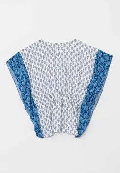 LC WAIKIKI Crew Neck Patterned Short Sleeve Viscose Girls Blouse