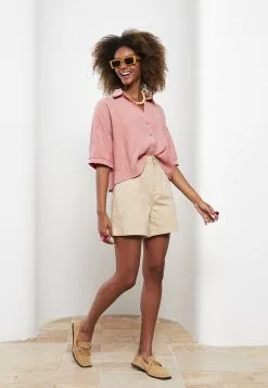 LC WAIKIKI Front Button Closure Straight Short Sleeve Women's Shirt -LC WAIKIKI popular shop lc waikiki 8267 9073226 2