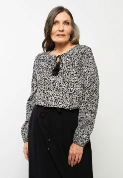 LC WAIKIKI Tie Collar Patterned Long Sleeve Viscose Women's Blouse