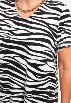 LC WAIKIKI V-Neck Patterned Short Sleeve Women's T-Shirt -LC WAIKIKI popular shop lc waikiki 8280 9474036 4