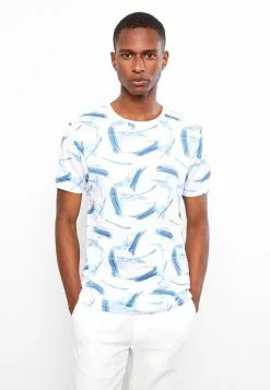 LC WAIKIKI Crew Neck Short Sleeve Patterned Combed Cotton Men's T-Shirt