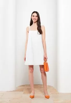 LC WAIKIKI Square Collar Embroidered Strap Poplin Women's Dress -LC WAIKIKI popular shop lc waikiki 8285 3057626 3