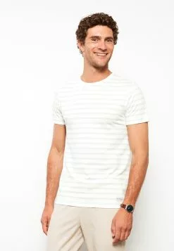 LC WAIKIKI Crew Neck Short Sleeve Striped Combed Cotton Men's T-Shirt -LC WAIKIKI popular shop lc waikiki 8286 3963036 4