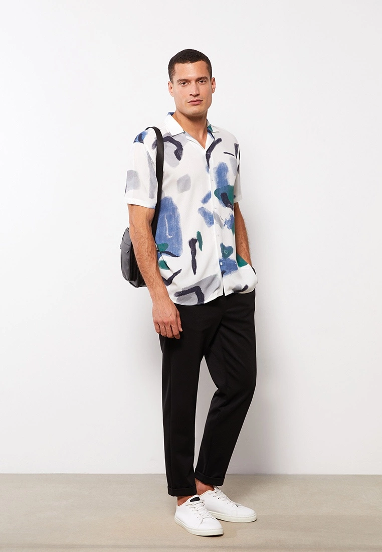 LC WAIKIKI Regular Fit Short Sleeve Patterned Viscose Men's Shirt 3 LC WAIKIKI Regular Fit Short Sleeve Patterned Viscose Men's Shirt