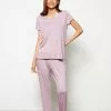 LC WAIKIKI V Neck Straight Short Sleeve Women Pajamas Set -LC WAIKIKI popular shop lc waikiki 8306 8067626 1