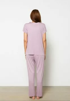 LC WAIKIKI V Neck Straight Short Sleeve Women Pajamas Set -LC WAIKIKI popular shop lc waikiki 8306 8067626 5