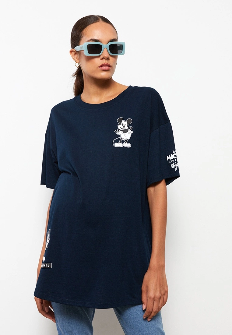 LC WAIKIKI Crew Neck Mickey Mouse Printed Short Sleeve Pregnant T-Shirt 3 LC WAIKIKI Crew Neck Mickey Mouse Printed Short Sleeve Pregnant T-Shirt