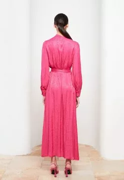 LC WAIKIKI Standing Collar Patterned Long Sleeve Satin Women's Dress -LC WAIKIKI popular shop lc waikiki 8315 6973036 5