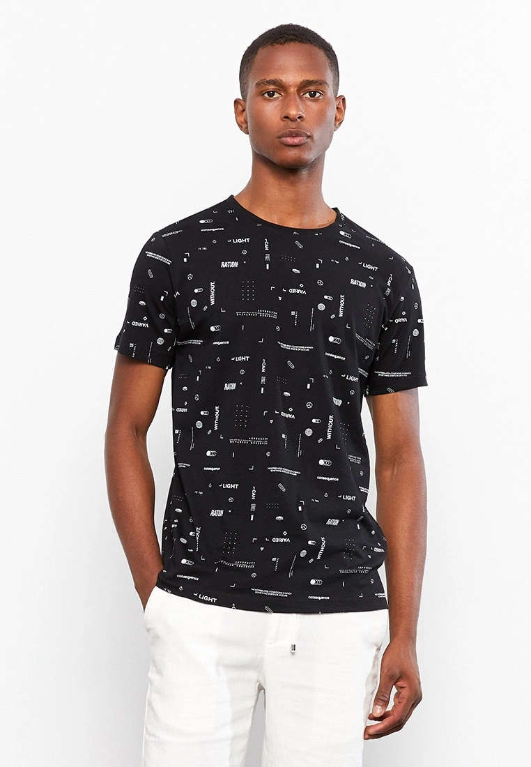 LC WAIKIKI Crew Neck Short Sleeve Printed Combed Cotton Men's T-Shirt 3 LC WAIKIKI Crew Neck Short Sleeve Printed Combed Cotton Men's T-Shirt