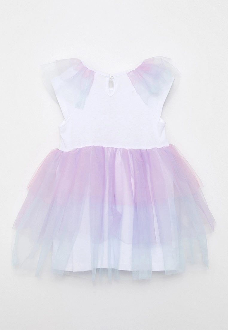 LC WAIKIKI Crew Neck Short Sleeve Printed Baby Girl Dress And Crown 2 Piece Set 5 LC WAIKIKI Crew Neck Short Sleeve Printed Baby Girl Dress And Crown 2 Piece Set - Image 3