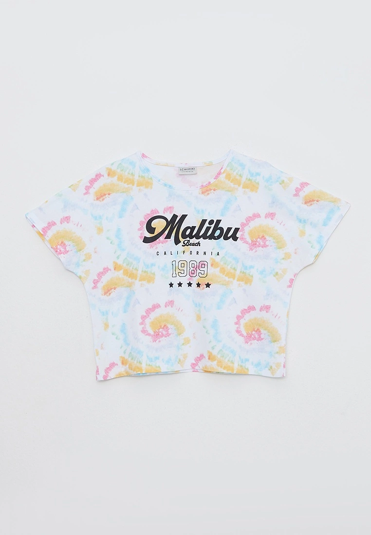 LC WAIKIKI Crew Neck Printed Short Sleeve Girl's T-Shirt And Shorts 4 LC WAIKIKI Crew Neck Printed Short Sleeve Girl's T-Shirt And Shorts - Image 2