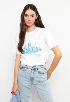 LC WAIKIKI Crew Neck Printed Short Sleeve Cotton Women's T-Shirt