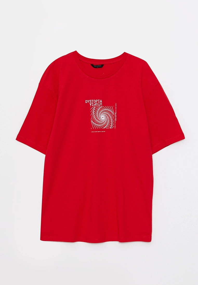 LC WAIKIKI Oversize Crew Neck Short Sleeved Printed Combed Cotton Men's T-Shirt 8 LC WAIKIKI Oversize Crew Neck Short Sleeved Printed Combed Cotton Men's T-Shirt - Image 6