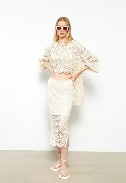 LC WAIKIKI Shawl Collar Lacy Women's Cardigan -LC WAIKIKI popular shop lc waikiki 8351 8964036 2