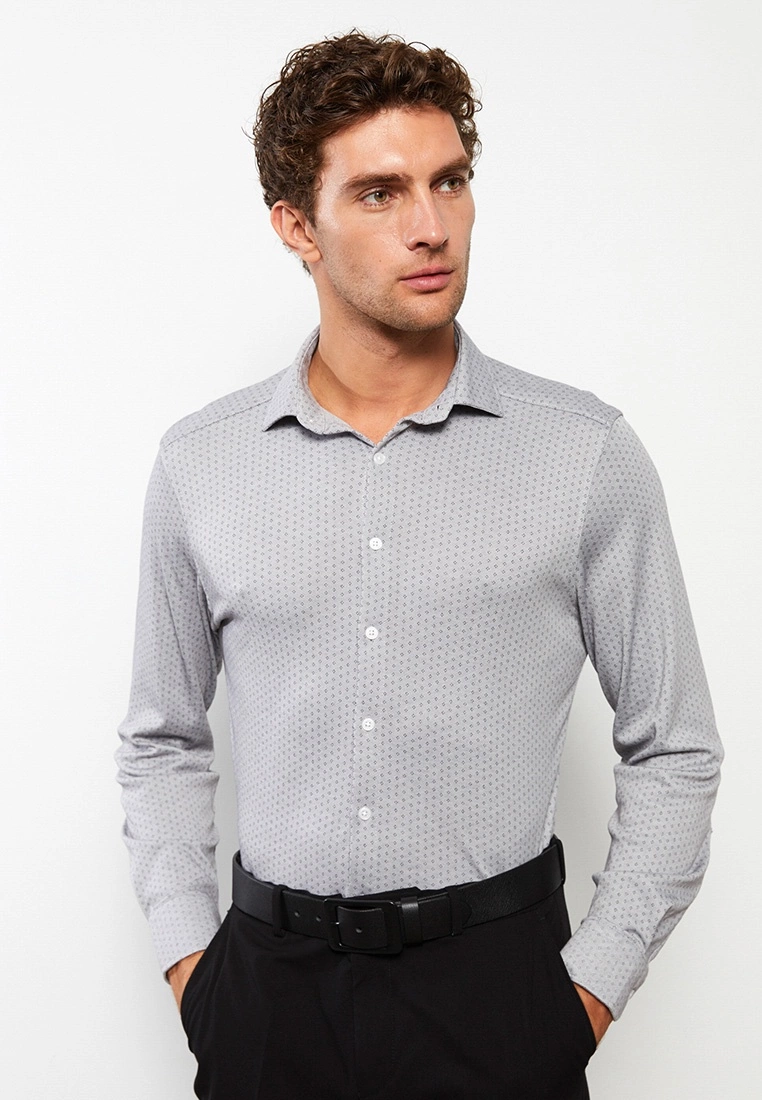 LC WAIKIKI Slim Fit Men's Long Sleeve Patterned Shirt 5 LC WAIKIKI Slim Fit Men's Long Sleeve Patterned Shirt - Image 3