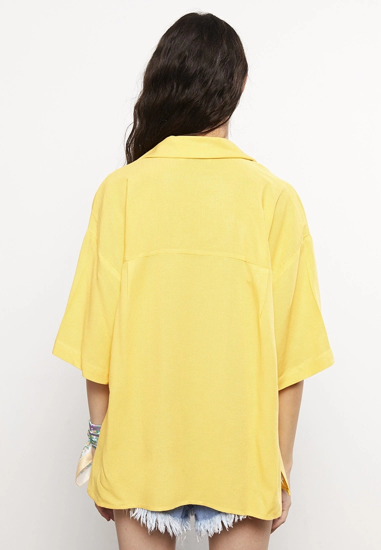 LC WAIKIKI Front Button Closure Straight Short Sleeve Women's Shirt 7 LC WAIKIKI Front Button Closure Straight Short Sleeve Women's Shirt - Image 5