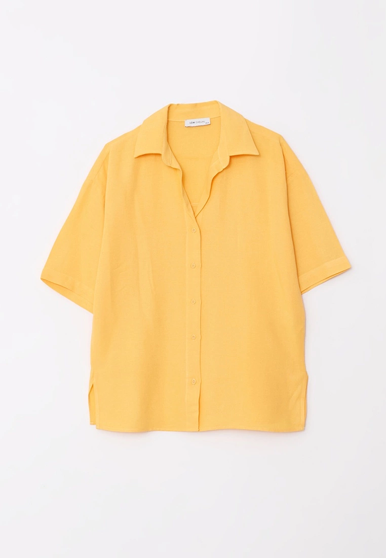 LC WAIKIKI Front Button Closure Straight Short Sleeve Women's Shirt 8 LC WAIKIKI Front Button Closure Straight Short Sleeve Women's Shirt - Image 6