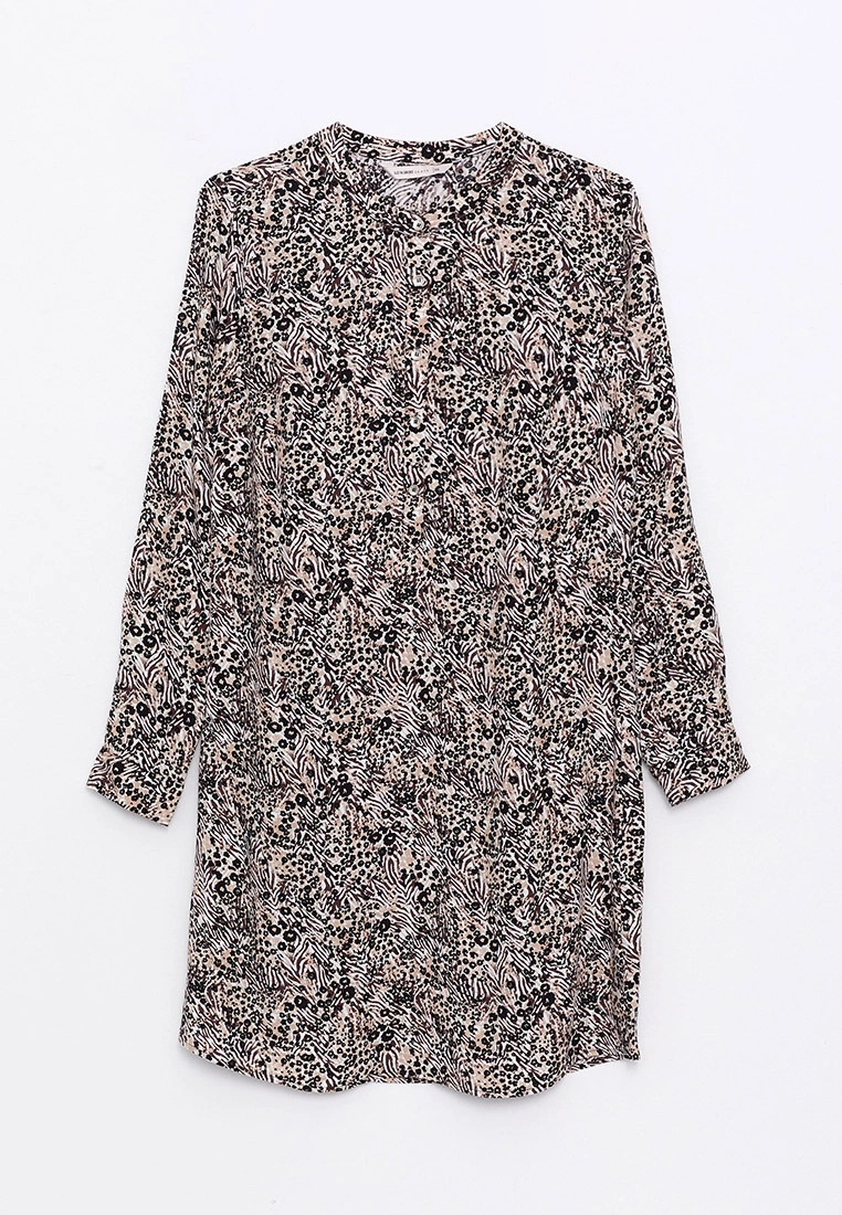 LC WAIKIKI Crew Neck Patterned Long Sleeve Viscose Women's Tunic 8 LC WAIKIKI Crew Neck Patterned Long Sleeve Viscose Women's Tunic - Image 6