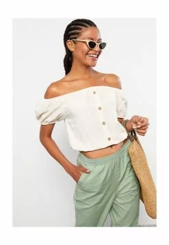 LC WAIKIKI Boat Collar Straight Short Sleeve Women's Blouse -LC WAIKIKI popular shop lc waikiki 8381 3775726 4