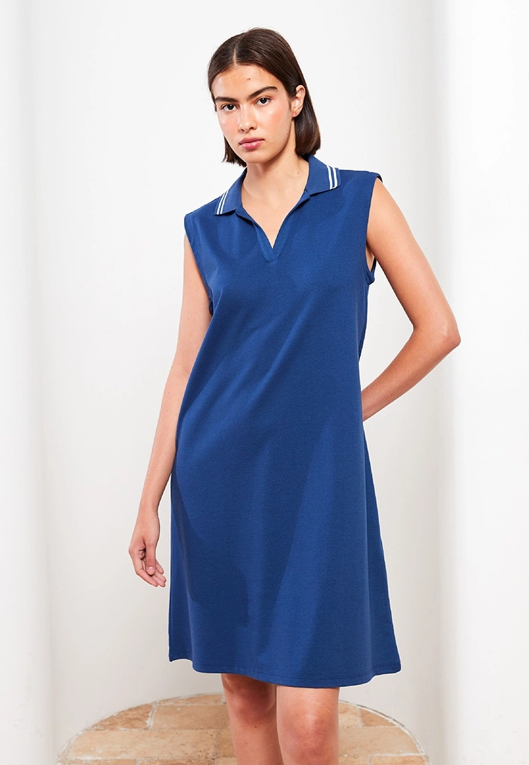 LC WAIKIKI Polo Neck Straight Sleeveless Women's Dress 3 LC WAIKIKI Polo Neck Straight Sleeveless Women's Dress