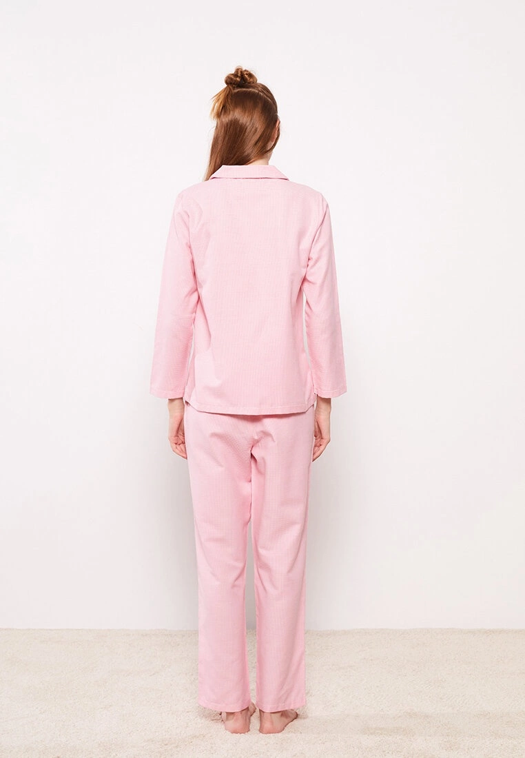 LC WAIKIKI Shirt Neck Patterned Long Sleeve Poplin Women's Pajama Set 7 LC WAIKIKI Shirt Neck Patterned Long Sleeve Poplin Women's Pajama Set - Image 5