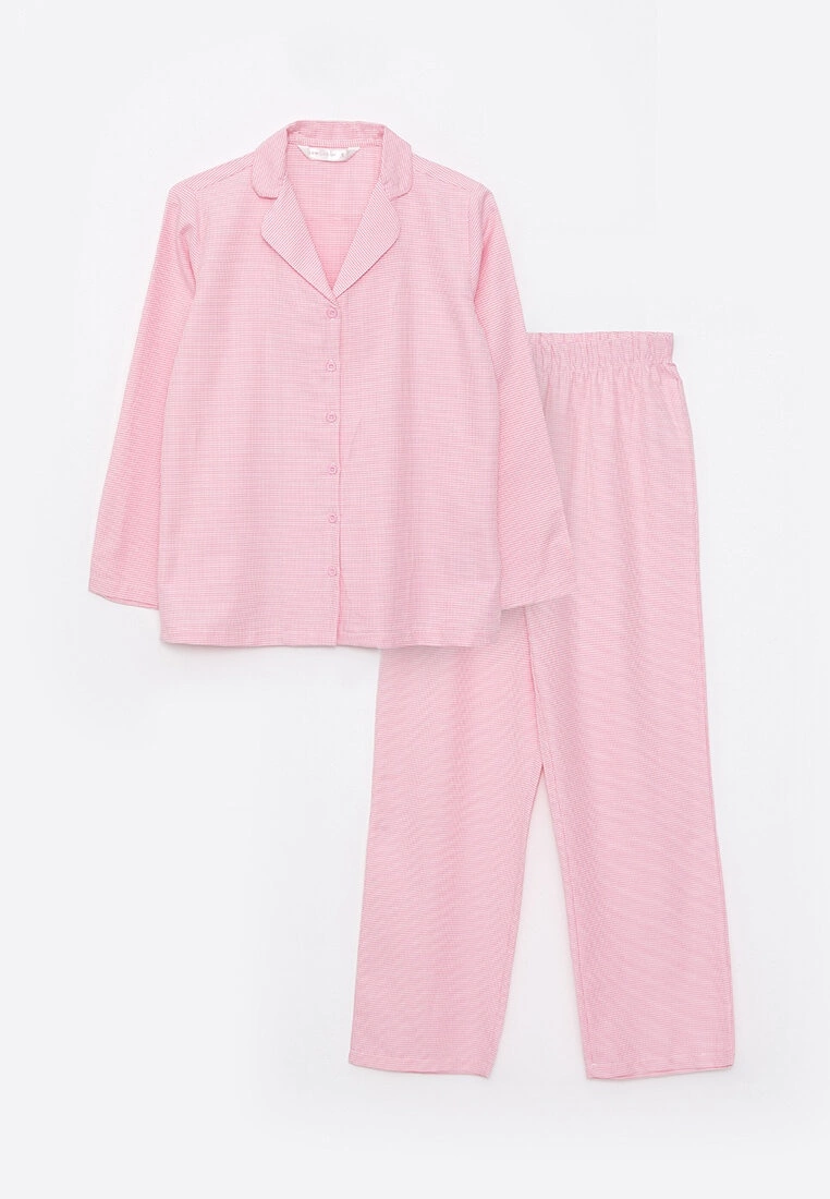 LC WAIKIKI Shirt Neck Patterned Long Sleeve Poplin Women's Pajama Set 8 LC WAIKIKI Shirt Neck Patterned Long Sleeve Poplin Women's Pajama Set - Image 6