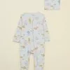LC WAIKIKI Crew Neck Long Sleeve Printed Organic Cotton Baby Boy Rompers And Beanie 2-Pack -LC WAIKIKI popular shop lc waikiki 8529 8497236 1