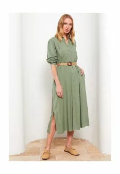 LC WAIKIKI Shirt Collar Belted Women's Dress -LC WAIKIKI popular shop lc waikiki 8569 3129726 5