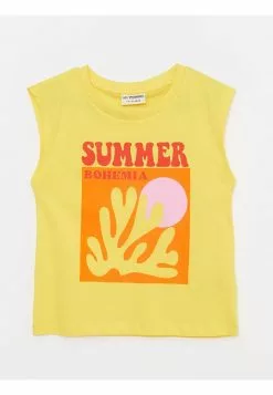 LC WAIKIKI Crew Neck Printed Cotton Girl T-Shirt