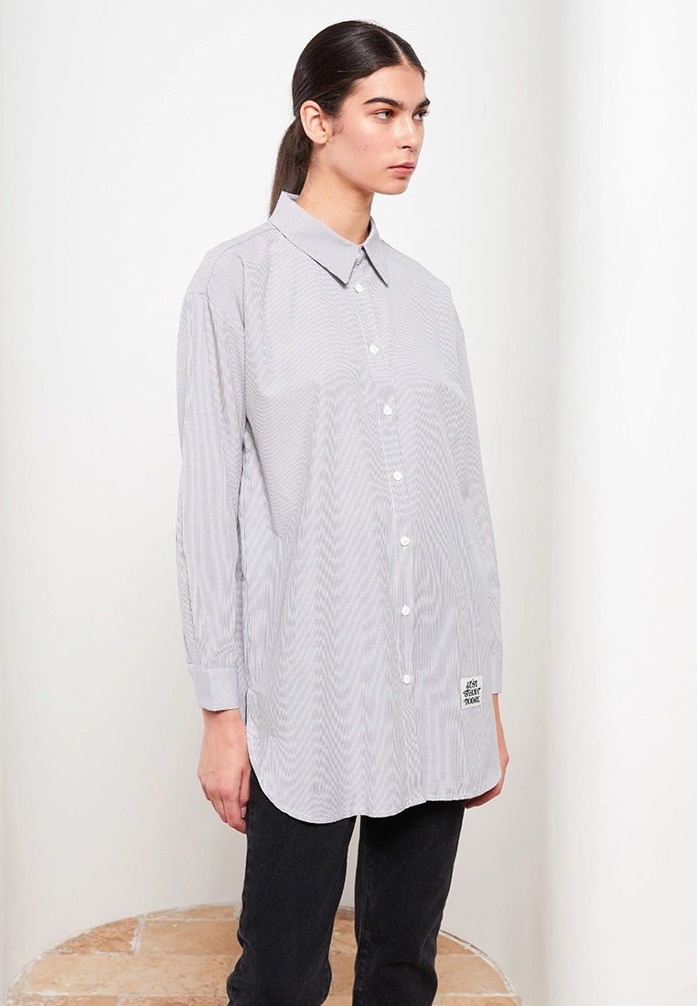 LC WAIKIKI Shirt Collar Striped Long Sleeve Women's Tunic 5 LC WAIKIKI Shirt Collar Striped Long Sleeve Women's Tunic - Image 3