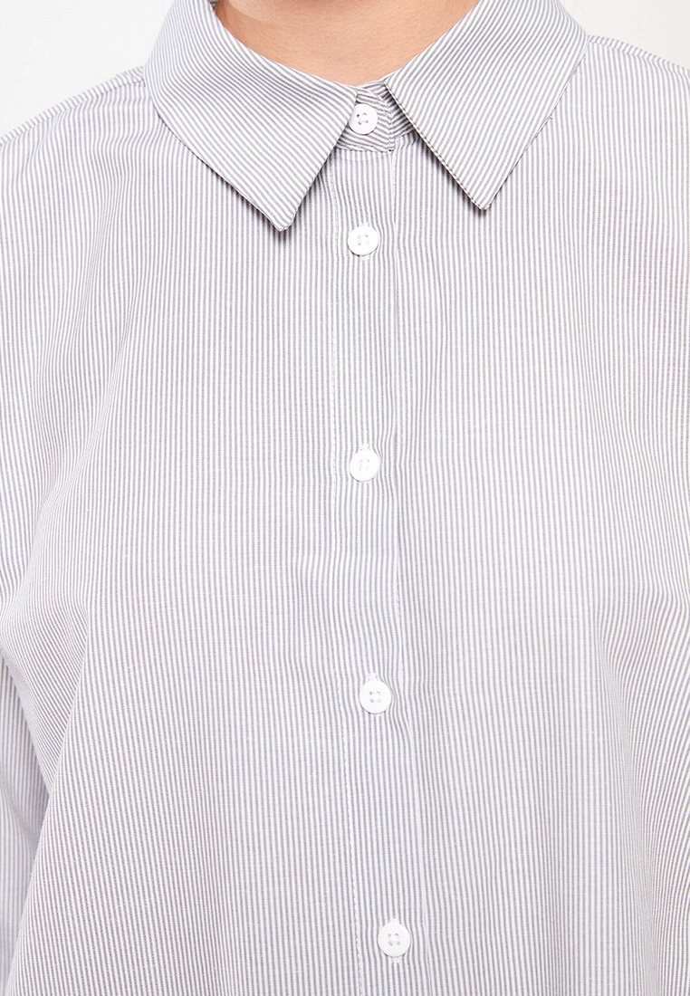 LC WAIKIKI Shirt Collar Striped Long Sleeve Women's Tunic 6 LC WAIKIKI Shirt Collar Striped Long Sleeve Women's Tunic - Image 4