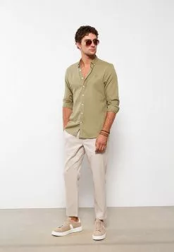 LC WAIKIKI Regular Fit Long Sleeve Linen Men's Shirt -LC WAIKIKI popular shop lc waikiki 8834 3584036 3