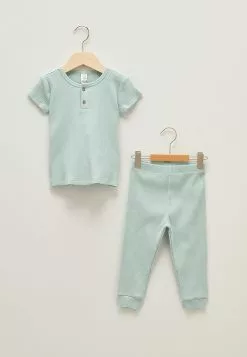 LC WAIKIKI Crew Neck Short Sleeve Basic Baby Girl Pajama Set