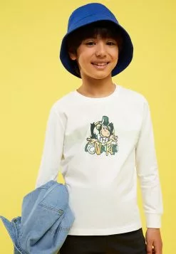 LC WAIKIKI Crew Neck Nostalgic Monkey Print Long Sleeve Organic Cotton Boy T-Shirt