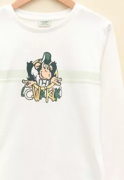 LC WAIKIKI Crew Neck Nostalgic Monkey Print Long Sleeve Organic Cotton Boy T-Shirt -LC WAIKIKI popular shop lc waikiki 8863 3948236 3