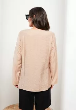 LC WAIKIKI Crew Neck Straight Long Sleeve Women Blouse -LC WAIKIKI popular shop lc waikiki 8868 0684036 5