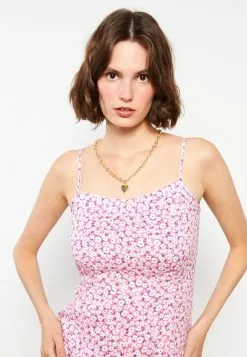 LC WAIKIKI Heart Collar Floral Strap Viscose Women's Dress -LC WAIKIKI popular shop lc waikiki 8877 8784036 3