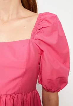 LC WAIKIKI Square Collar Straight Balloon Sleeve Cotton Women's Dress -LC WAIKIKI popular shop lc waikiki 8915 1284036 4