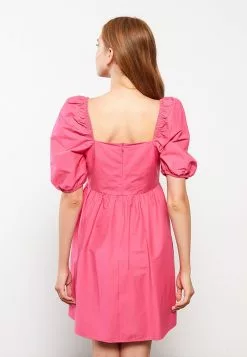 LC WAIKIKI Square Collar Straight Balloon Sleeve Cotton Women's Dress -LC WAIKIKI popular shop lc waikiki 8915 1284036 5