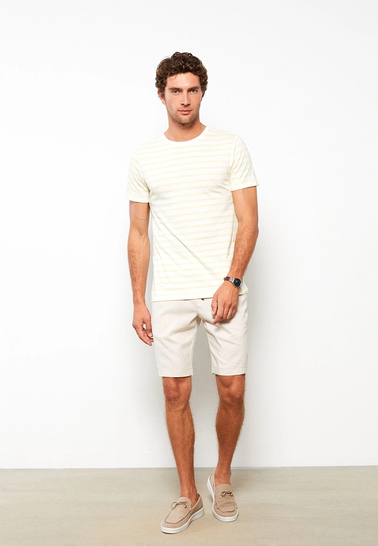 LC WAIKIKI Crew Neck Short Sleeve Striped Combed Cotton Men's T-Shirt 5 LC WAIKIKI Crew Neck Short Sleeve Striped Combed Cotton Men's T-Shirt - Image 3