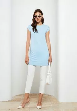 LC WAIKIKI Crew Neck Straight Short Sleeve Women's Tunic -LC WAIKIKI popular shop lc waikiki 8938 5184036 3