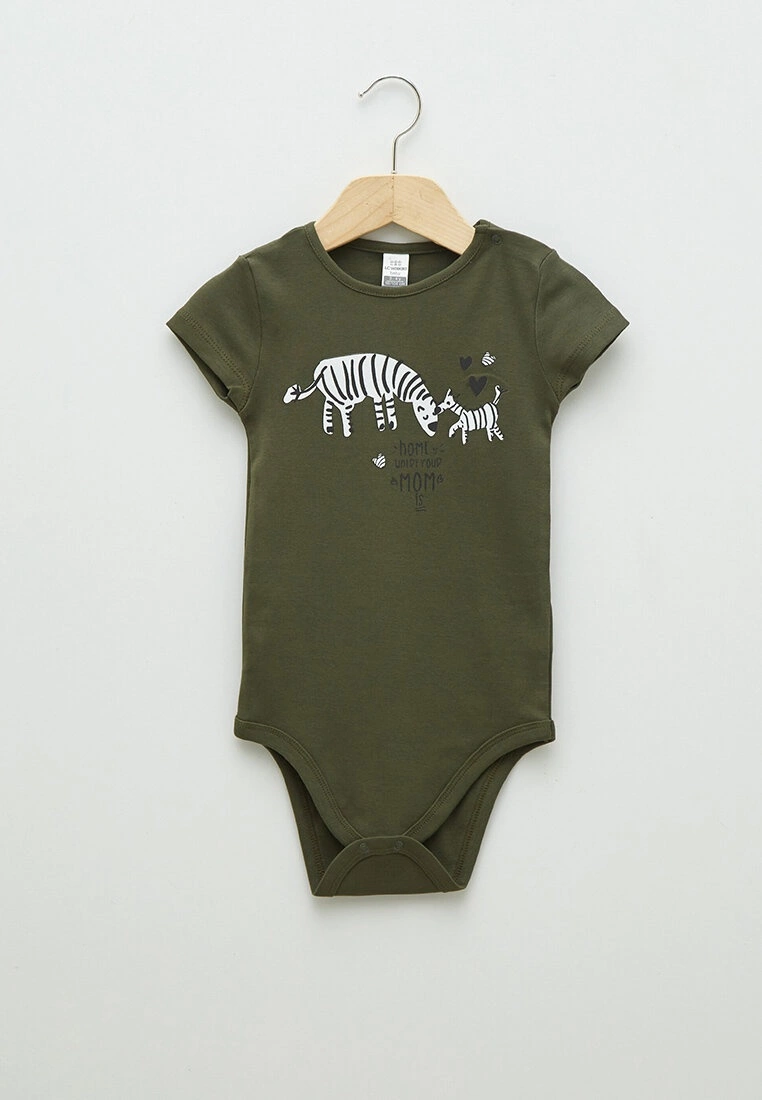 LC WAIKIKI Crew Neck Short Sleeve Printed Baby Girl Body With Snap Fastener 3 LC WAIKIKI Crew Neck Short Sleeve Printed Baby Girl Body With Snap Fastener