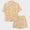 LC WAIKIKI Shirt Collar Patterned Short Sleeve Poplin Girls Shirts And Shorts