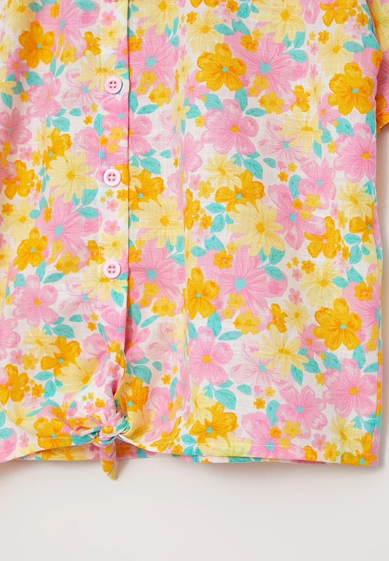 LC WAIKIKI Shirt Collar Patterned Short Sleeve Poplin Girls Shirts And Shorts 5 LC WAIKIKI Shirt Collar Patterned Short Sleeve Poplin Girls Shirts And Shorts - Image 3