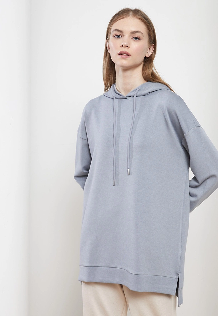 LC WAIKIKI Hooded Plain Long Sleeve Women's Sweatshirt Tunic 4 LC WAIKIKI Hooded Plain Long Sleeve Women's Sweatshirt Tunic - Image 2