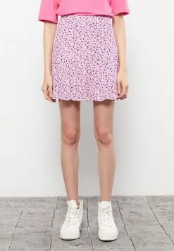 LC WAIKIKI Zippered Waist Floral Viscose Women's Short Skirt -LC WAIKIKI popular shop lc waikiki 8955 4284036 4