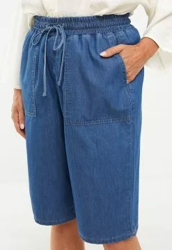 LC WAIKIKI Elastic Waist Straight Pocket Detailed Women's Jean Shorts -LC WAIKIKI popular shop lc waikiki 8967 2908236 3