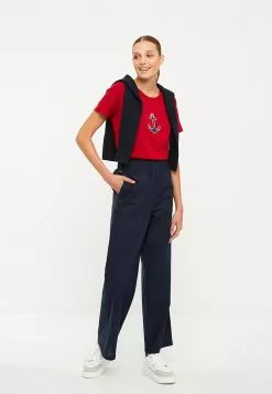 LC WAIKIKI Elastic Waist Standard Fit Straight Women's Trousers -LC WAIKIKI popular shop lc waikiki 9005 9128236 2